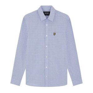 Lyle & Scott Mens Micro Checked Woven Shirt / Chalk Blue